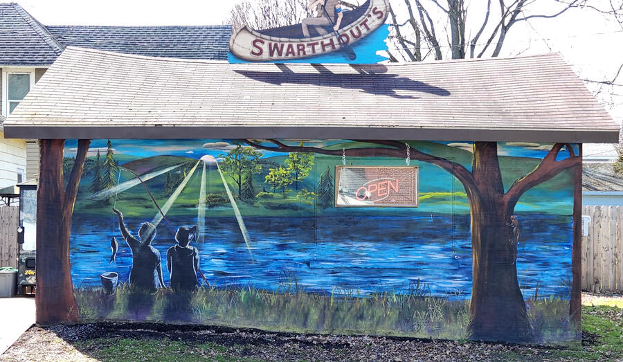 Fishing Kids, Swarthout's Bait Shop, Elmira NY